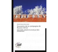 Souvenirs de la campagne de russie (1812) - Jomini-G - P.academiques Francophones - broché - Essai