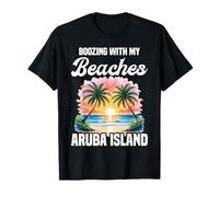 Souvenirs de l'île d'Aruba Fan Boozing Beach Île d'Aruba T-Shirt