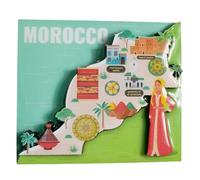 Souvenirs de voyage du Maroc Aimants 3D pour réfrigérateur Attractions de la ville Aimant décoratif pour réfrigérateur Décoration de cuisine