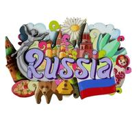 Souvenirs de voyage en Russie Aimants 3D pour réfrigérateur Attractions de la ville Aimant décoratif en trois dimensions pour la maison et la cuisine