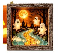 Souvenirs d'Halloween illuminés Décoration manuelle de fantôme Halloween | Kit de bricolage souvenir fantôme avec verre marin pour exposition étagère intérieure bureau et