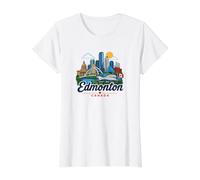 Souvenirs du Canada/Edmonton T-Shirt Graphique avec Valeur, Femme, Blanc, S