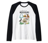 Souvenirs du Missouri avec Symboles emblématiques Manche Raglan