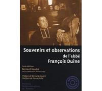 SOUVENIRS ET OBSERVATIONS DE L ABBE FRANCOIS DUINE