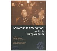 Souvenirs Et Observations De L'abbé François Duine