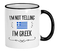 Souvenirs Grecs Et… Je Ne Crie Pas, Je Suis Grec Tasse À Café Impression Tasse Porcelaine Tasses Pour Lait Eau Collègue 330Ml