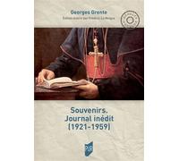 Souvenirs. Journal inédit (1921-1959) - Georges Grente - Presses Universitaires Rennes - broché - Essai