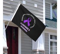 Souvenons-nous de ceux qui ne le peuvent pas. Drapeau ruban de sensibilisation à la maladie d'Alzheimer, 90 x 150 cm, double face, extérieur, en polyester, résistant aux intempéries, avec œillets pour