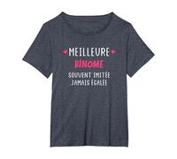 Souvent imitée jamais égalée Meilleure Binôme T-Shirt, Femme Grandes Tailles, Bleu Chiné, 1X
