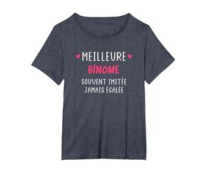 Souvent imitée jamais égalée Meilleure Binôme T-Shirt, Femme Grandes Tailles, Bleu Chiné, 1X