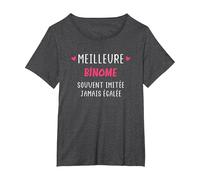 Souvent imitée jamais égalée Meilleure Binôme T-Shirt, Femme Grandes Tailles, Chiné Foncé, 2X