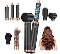 Souvik Hair Tool Set, Brosse Sèche Cheveux, Brosse Soufflante, Automatique Fer à Boucler, Thermal Brush, 3 Températures, pour Cheveux Secs, Volume, Lissés, Bouclés pour Maison Voyage