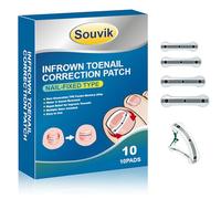 Souvik Lot de 10 outils de correction des ongles incarnés - Correction des ongles des orteils - Courbure à 180° et rebond en alliage à mémoire de forme - Pour homme et femme