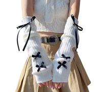 Soux en Trinage des Années 2000 Se Réchauffe Le Bras avec Designs À Bowknot pour Les Femmes Filles Demi-Doigts