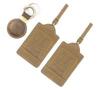 Sovereign-Gear - Deux étiquettes de bagage en cuir marron « Proverbs 3:5-6 » avec support AirTag en cuir - Étiquette de bagage en cuir véritable pour valises - Accessoire de voyage sécurisé, élégant
