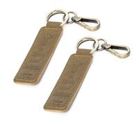 Sovereign-Gear Porte-clés en cuir marron - Joshua 1:9 en relief - Porte-clés en cuir véritable pour homme et femme - Accessoire élégant et durable
