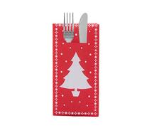 Sovie HOME Lot de 12 serviettes de table à couverts en Linclass® Airlaid - Aspect tissu - Idéales pour l'Avent, Noël, les fêtes de Noël - 40 x 40 cm - Pliage en 8