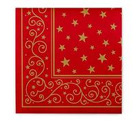 Sovie HORECA Linclass® Airlaid Lot de 50 serviettes de Noël en rouge Aspect tissu festif et élégant 40 x 40 cm
