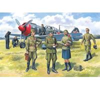Soviet Air Force Pilots And au Sol Personnel (1943-1945) (7 Figurines) 1:48 Kit
