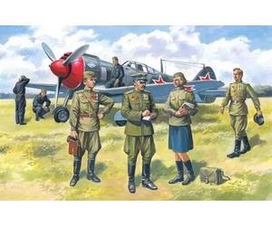 Soviet Air Force Pilots And au Sol Personnel (1943-1945) (7 Figurines) 1:48 Kit