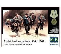 Glow2B – Kit de figurines Marines soviétiques Attaque 1941-1942 – Front de l'Est 1:35 (3 figurines)