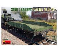 MiniArt Maquette Wagon à plat Sov. 16,5-18 to. 1:35 – Kit plastique 35303, non peint, gris