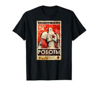 Soviétique Vintage URSS CCCP Russie, Aquarell Robot rétro T-Shirt