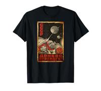 Soviétique Vintage URSS CCCP Russie Propagande, Chien dans l'espace T-Shirt
