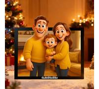 Soview Cadeau Personnalisé Homme Femme Cadre Photo Personnalisé en Style Dessin Animé Cadre Personnalisé avec Photo en Bois Décoration de Maison Cadeau de Anniversaire Saint-Valentin pour Couple