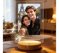 Soview Cadre Photo Personnalisé Plaque Spotify Lumineux en Acrylique Lampe Personnalisée avec Photo Cadeau Personnalisé pour Couple Femme Copine Cadeau Original de Noël Anniversaire Saint-Valentin