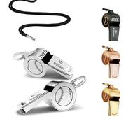 Soview Sifflet Arbitre Personnalisé avec Cordon, Sifflets Personnalisable avec Nom Gravé et Icône, Cadeau Personnalisé pour Entraîneurs de Sports, Basketball, Football
