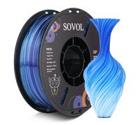 Sovol Filament PETG pour imprimante 3D, 1,75 mm, dégradé multicolore, 1 kg, précision dimensionnelle +/- 0,03 mm, compatible avec la plupart des imprimantes FDM, bleu