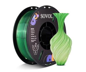 Sovol Filament PETG pour imprimante 3D, 1,75 mm, dégradé multicolore, 1 kg, précision dimensionnelle +/- 0,03 mm, compatible avec la plupart des imprimantes FDM, vert