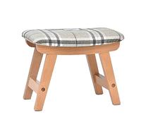 SOVORM Repose-Pieds en Bois avec Housse en Lin Amovible, Petit Repose-Pieds sous Le Bureau, Repose-Pieds Rembourré pour Salon, Canapé, Chambre Et Cuisine (Color : Stripe)