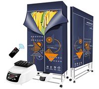 SOVORM Séchoir à Linge électrique Pliable et Chauffant avec télécommande, minuterie de 240 Minutes, égouttoir à Linge à 2 Niveaux en Acier Inoxydable, économie d'énergie de 1500 W pour la Maison, Le