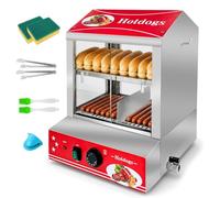 Sovtekr Machine à Hot Dog 27L 175 Hot Dogs & 40 Petits Pains | Machine à hot dog professionnelle 27L/29QT avec porte vitrée coulissante. Idéal pour food trucks, snack-bars, fêtes.