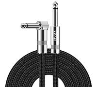Sovvid Câble de guitare électrique professionnel de 3 m pour guitare électrique, version mise à jour 1/4, câble TS pour guitare, basse, mandoline, clavier et audio professionnel, angle droit vers