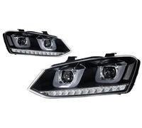 Sovxbgw Jeu de phares Pour VW Pour POLO 2011 2012 2013 2014 2015 2016 2017 2018 Modification Phares LED Phare LED Double Projecteur Marchandises Phare avant(Silver)