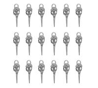 sowaka Lot de 20 breloques tête de mort en métal de 4 x 1,1 cm pour fabrication de bijoux d'Halloween, colliers, bracelets, loisirs créatifs pour femme, One Size, Métal, Pas de pierre précieuse