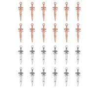sowaka Lot de 50 pendentifs en alliage en forme de dague vintage pour loisirs créatifs, bracelets, colliers, boucles d'oreilles, porte-clés, fournitures de fabrication de bijoux, décoration (or rose