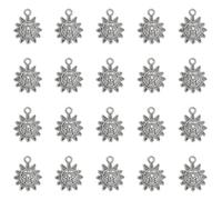 sowaka Lot de 50 petites breloques en métal vintage en forme de soleil céleste pour la fabrication de bijoux, colliers, bracelets, boucles d'oreilles, porte-clés, décoration de Noël, Thanksgiving