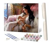 SOWBIL Peinture par Numero,Acryliques Peinture par Numéros pour Adultes Débutants Enfants L'amour d'une mère pour ses enfants DIY Paint by Numbers Kit sans Cadre 40X50CM