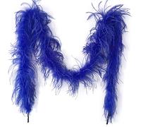 Sowder Boa en plumes d'autruche de 183 cm de longueur 1ply pour décoration de mariage/soirée, écharpe en plumes, bleu marine, 10*10*0.5