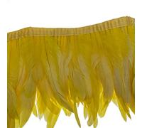 Sowder Bordure à franges en plumes de coq pour bricolage, couture, loisirs créatifs, décoration, 20,3 à 25,4 cm de largeur (jaune)