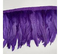 Sowder Bordure à franges en plumes de coq pour bricolage, couture, loisirs créatifs, décoration, 20,3 à 25,4 cm de largeur (violet)