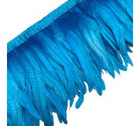Sowder Frange de plumes de coq de 20,3 à 25,4 cm de largeur pour bricolage, couture, décoration, lot de 0,9 m (turquoise)