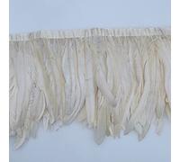 Sowder Frange de plumes de coq de 20,3 à 25,4 cm de largeur pour bricolage, couture, décoration, lot de 0,9 m (blanc cassé)