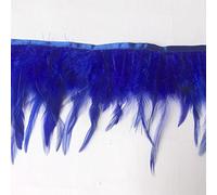 Sowder - Frange en plumes de coq naturelles, pour la fabrication de robe, 1,8 m, 10 à 15 cm de largeur (bleu roi)