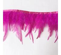 Sowder - Frange en plumes de coq naturelles, pour la fabrication de robe, 1,8 m, 10 à 15 cm de largeur (fuchsia)