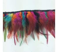 Sowder - Frange en plumes de coq naturelles, pour la fabrication de robe, 1,8 m, 10 à 15 cm de largeur (multicolore)